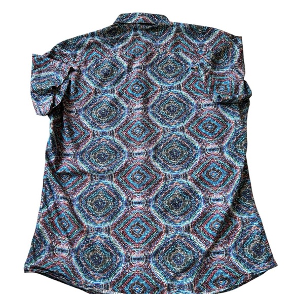 Jared‎ Lang Blue and Red Casual Button Down Shirt - Picture 2 of 7